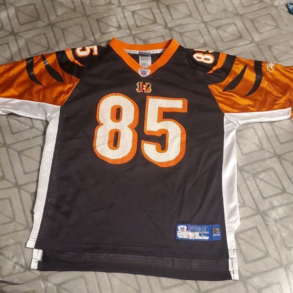 Cincinnati Bengals C. Johnson #85 Throw Back Grace Classic Jersey Size Youth 14/
